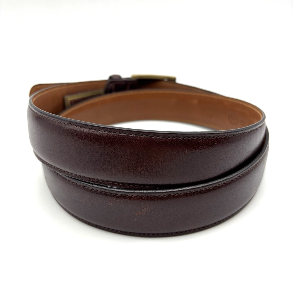 Vintage Trafalgar 1713 Cortina Oxblood Leather Bass Buckle Belt 36 Handmade USA - Picture 2 of 13